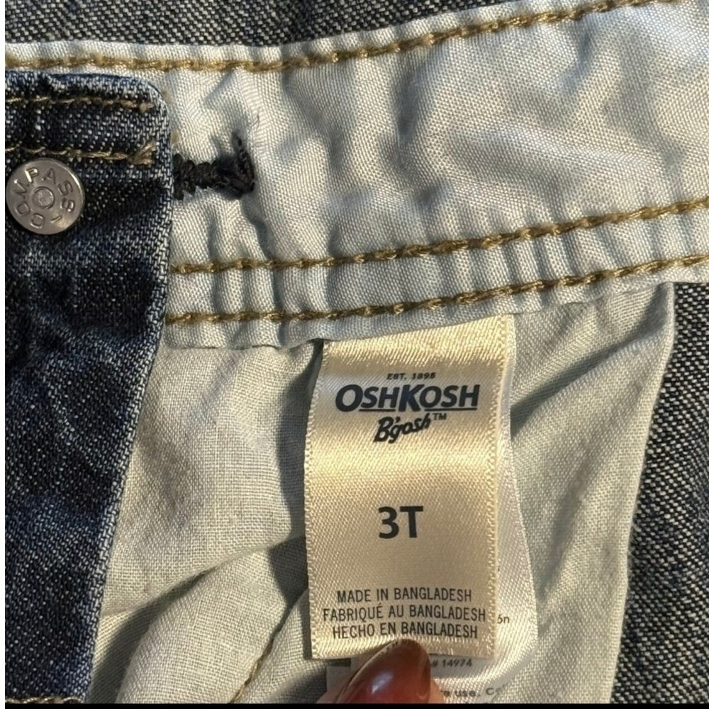 OshKosh Bgosh Kids Dark Wash Denim Vestbak Carpenter Overalls 3T - Picture 6 of 7